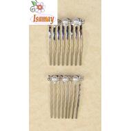 PEINETA PLATEADA 3 PERLAS Y STRASS CRISTAL