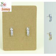 PENDIENTE PRESION DORADO / PLATEADO MEDIO ARO MINI CRISTAL