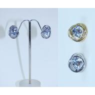 PENDIENTE PRESION NUDO Y STRASS ORO/PLATA