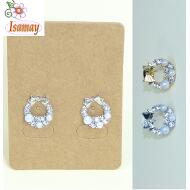 PENDIENTE PRESION DORADO  / PLATEADO CIRCULO HUECO PERLAS Y CRISTAL