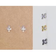 PENDIENTES ORO / PLATA / RHODIO FLOR DE LIS STRASS