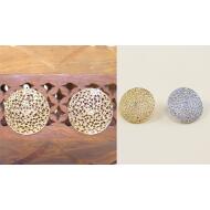 PENDIENTES CIRCULO GRANDE LABRADO ORO / PLATA