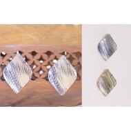 PENDIENTES ROMBO RAYADO ONDULADO ORO / PLATA
