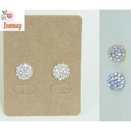 PENDIENTE PRESION CIRCULO STRASS CRISTAL ORO / PLATA 