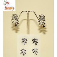 PENDIENTE TUERCA HOJA CON STRASS