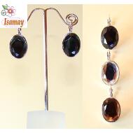 PENDIENTE CRISTAL OVAL EN 3 COLORES