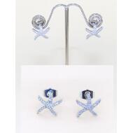PENDIENTE PRESION PLATA ESTRELLA DE MAR MICROSTRASS