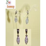 PENDIENTE PLATEADO CON COLGANTE STRASS BLANCO