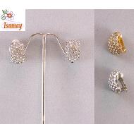 PENDIENTE PINZA OVAL CRISTAL ORO / PLATA