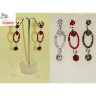 PENDIENTE FIESTA OVAL STRASS COLORES
