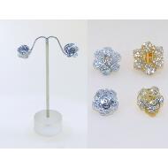 PENDIENTE CLIP ORO / PLATA SURTIDO ROSA / ESTRELLA / FLOR BAÑO ORO BLANCO
