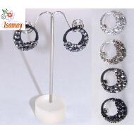 PENDIENTE PRESION ARO CON STRASS DIFERENTE ANCHO