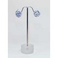 PENDIENTE PLATEADO CLIP CIRCULOS STRASS