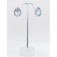 PENDIENTE PLATEADO PRESION DOBLE SOL METAL 1 CRISTAL
