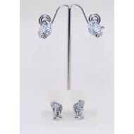 PENDIENTE PLATEADO CLIP 2 OVALOS STRASS
