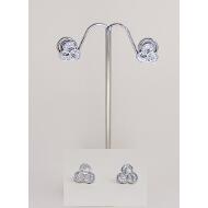PENDIENTE PLATEADO PRESION PINCHO PLATA TRISQUEL STRASS