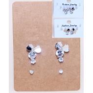 SET DORADO / PLATEADO 3 PARES PENDIENTES TREBOL STRASS Y DORMILONAS