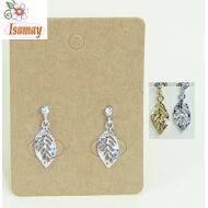 PENDIENTE PRESION DORADO / PLATEADO HOJA HUECA 1 STRASS