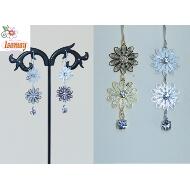 PENDIENTE GANCHO HIPPIE ORO / PLATA FLOR METAL CON 1 STRASS
