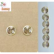 PENDIENTE PRESION ESPIRAL DORADO 1 STRASS COLOR