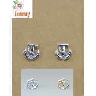 PENDIENTE PRESION ANCLA ORO / PLATA 1 STRASS