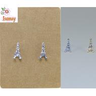 PENDIENTE PRESION TORRE EIFFEL ORO / PLATA 1 STRASS