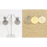 PENDIENTE PRESION CIRCULO Y ARO ORO / PLATA