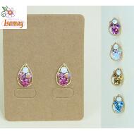 PENDIENTE PRESION DORADO LAGRIMA STRASS COLOR Y OPAL