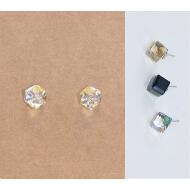 PENDIENTE CUBO FACETADO TORNASOL 3 TONOS