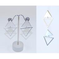 PENDIENTE PRESON ORO / PLATA 2 TRIANGULOS