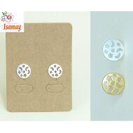 PENDIENTE PRESION CIRCULO FORMAS LABRADAS ORO / PLATA MATE
