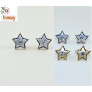 PENDIENTE PRESION DORADO / PLATEADO MATE ESTRELLA 1 STRASS