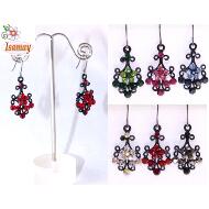 PENDIENTE BASE NEGRA STRASS COLORES