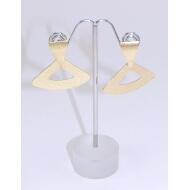 PENDIENTE PRESION TRIANGULO PEQUEÑO + GRANDE HUECO METAL 2 TONOS