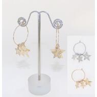 PENDIENTE ORO / PLATA ARO ESTRELLAS VARIAS TALLAS