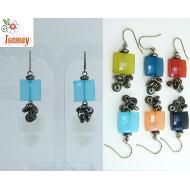 PENDIENTE BRONCE CUADRADO COLOR HIELO