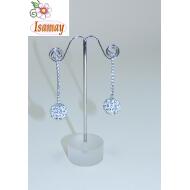 PENDIENTE PRESION FILA STRASS Y SHAMBALA