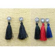PENDIENTE PRESION STRASS Y BORLA COLORES