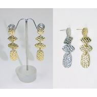 PENDIENTE PRESION ORO / PLATA PIEZAS TACHONADAS