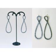 PENDIENTE PRESION LARGO LAGRIMA STRASS CRISTAL / HEMATITE