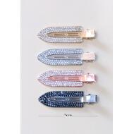 PINZA LATERAL RULO STRASS 3 TONOS METAL