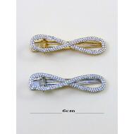 PICO PATO ORO / PLATA OVALO DOBLE FILA STRASS