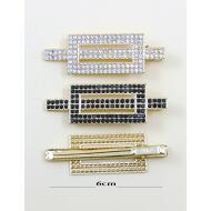 PICO PATO DORADO HEBILLA RECTANGULAR CRISTAL Y HEMATITE