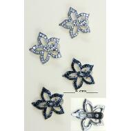 PICO PATO PLATA / RHODIO FLOR CALADA STRASS AL TONO