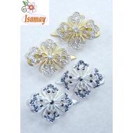 PICO PATO SILUETA FLOR ORO Y PLATA MATE STRASS