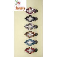 PINZA LATERAL OVAL PIEDRAS COLORES