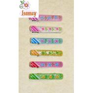 PINZA LATERAL PINTADA FLORES Y RAYAS OBLICUAS