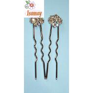 PINCHO MOÑO PLATA ROSETON CON LAGRIMAS CRISTAL