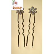 PINCHO MOÑO FLOR PICOS 6 PETALOS CENTRO CRISTAL GRANDE