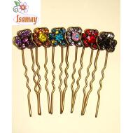 PINCHO MOÑO TREBOL BRONCE PIEDRA COLORES
